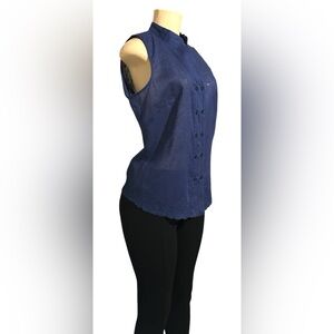Richard Malcolm Navy Sleeveless Blouse